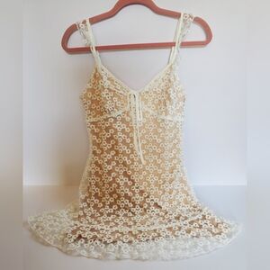 Lulus white/tan floral sundress size small